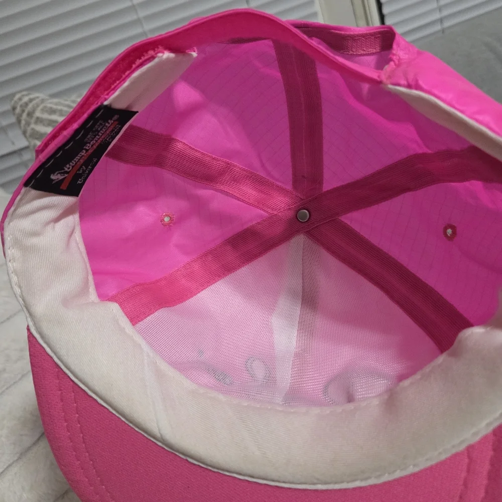 Rare Vintage‎ Ray-Ban Neon Pink Satin Baseball Cap Bump Bonnets Ski Headwear
